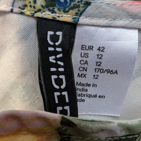 H&M Divided Floral Print Maxi Dress Slit Size 12 Women’s Summer Casual - Picture 3 of 6